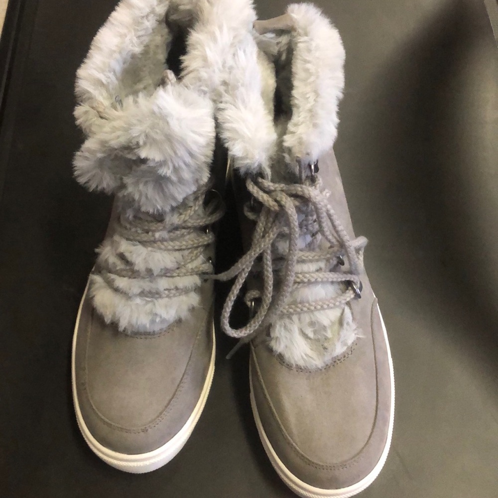 Gray suede madden girl sneaker boot